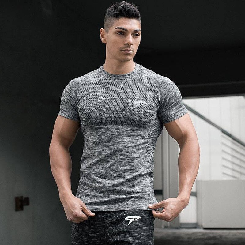 Camiseta de manga corta de compresión para hombre