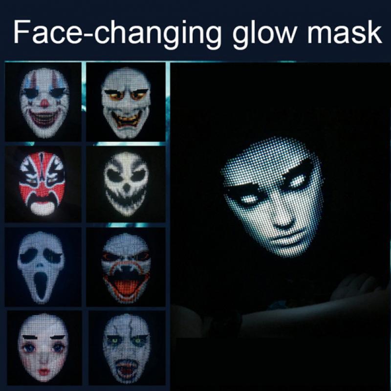 Display LED Light Mask For Halloween with Programmable Change Face