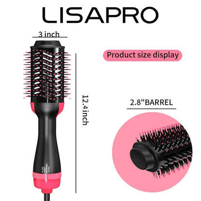 LISAPRO 3 IN 1 Hot Air Brush One-Step Hair Dryer And Volumizer Styler and Dryer