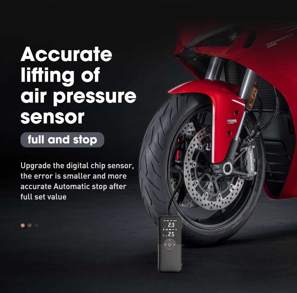 Compresor de aire para automóviles, motocicletas y bicicletas.