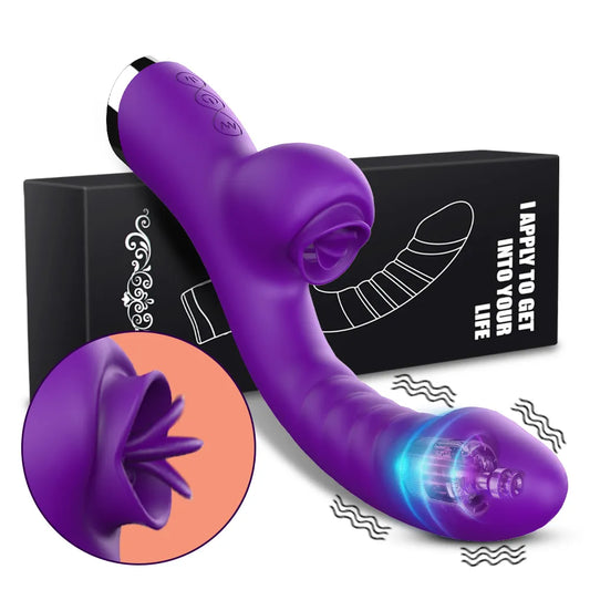 Vibrator For Women 2 In 1 Licking Machine Clitoris Stimulator G-Spot