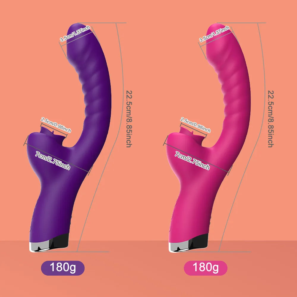 Vibrator For Women 2 In 1 Licking Machine Clitoris Stimulator G-Spot