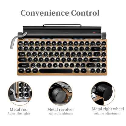 "ML981" Retro Typewriter Keyboard Multi Devices Connection