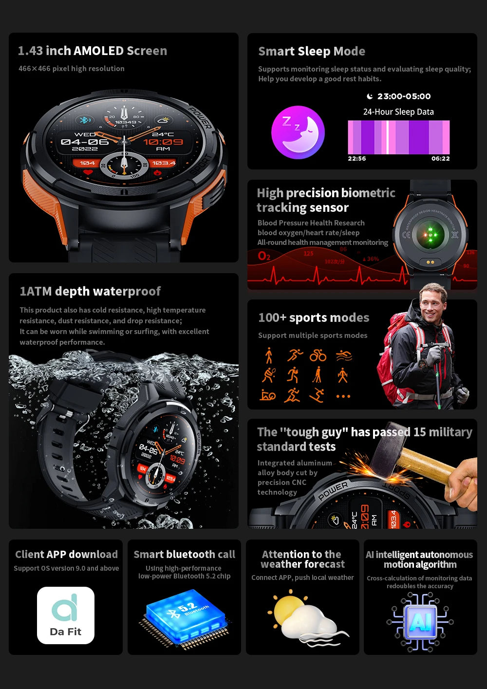 Oukitel BT10 Sport Smart Watch für Männer