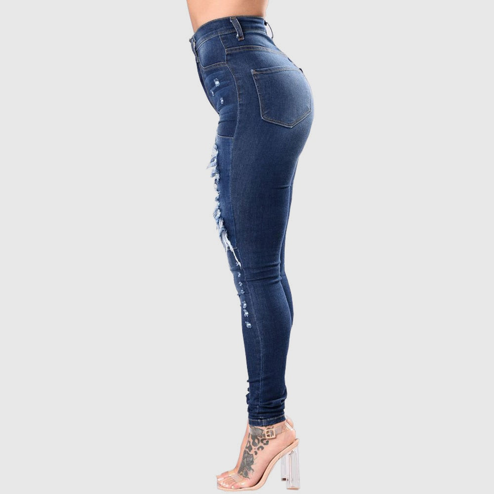 Women's High Waist Ripped Jeans
