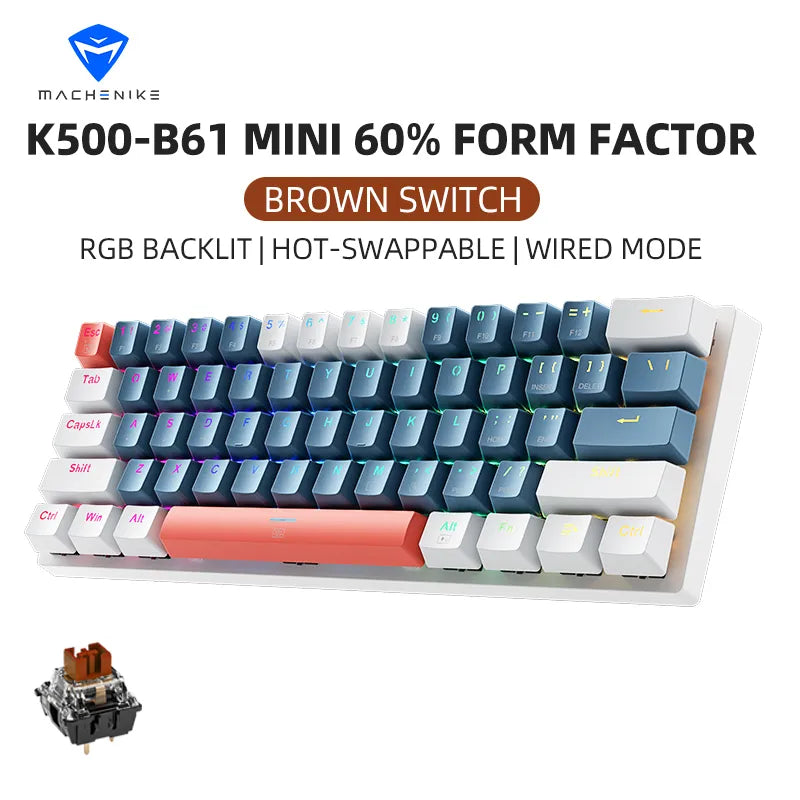 Mini teclado mecánico para juegos K500-B61