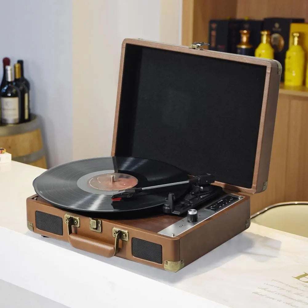 Vinyl Record Player Bluetooth 5.0. 3 Speed Stereo Vintage Turntable Phonograph