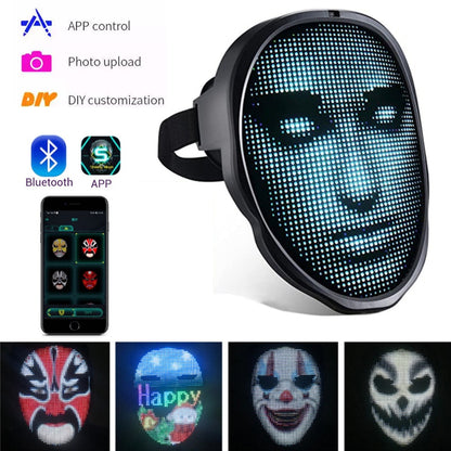 43653142708373Display LED Light Mask For Halloween with Programmable Change Face