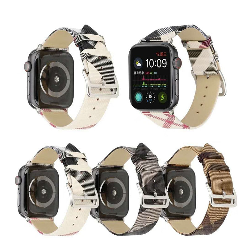 Plaid Pattern Band for Apple Watch Series 6 5 4 3 SE