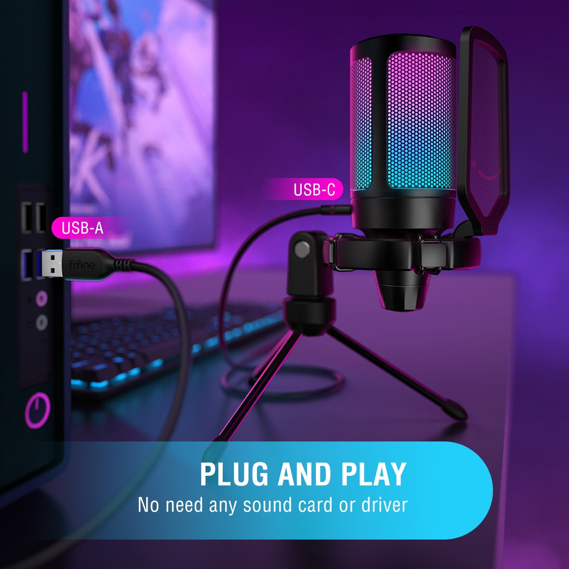 USB Microphone for Gaming Streaming