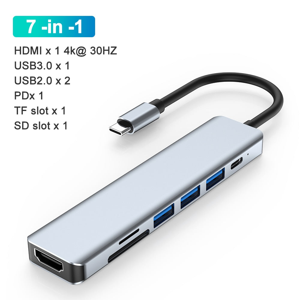 Hub USB Type C. Adapter USB Type C