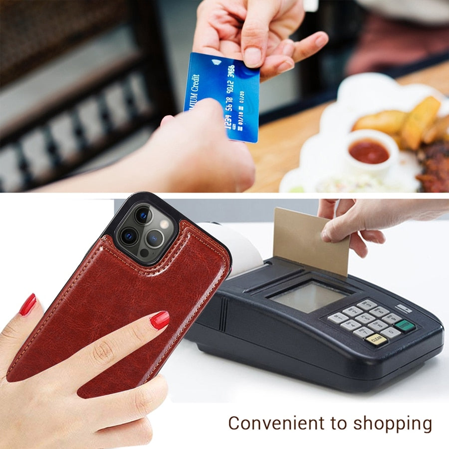 Case For iPhone  with Multi Card Holder Case Cover