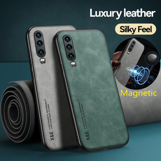 Magnetische Leder-Handyhülle Huawei
