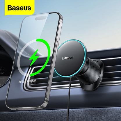 Magnetic Phone Charger for Car Compatible with iPhone and Samsung