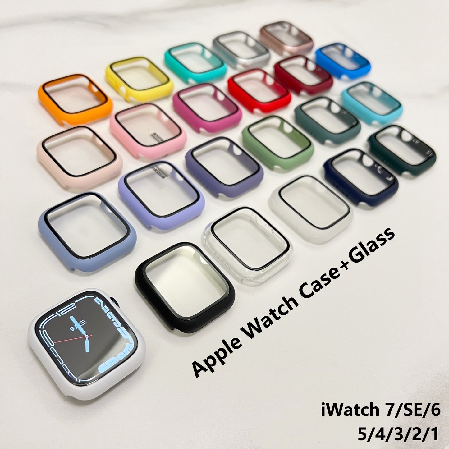 Glass+Cover for Apple Watch Series 3/4/5/6/7/8/SE