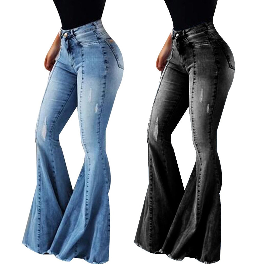Women's High Waist Flare Jeans