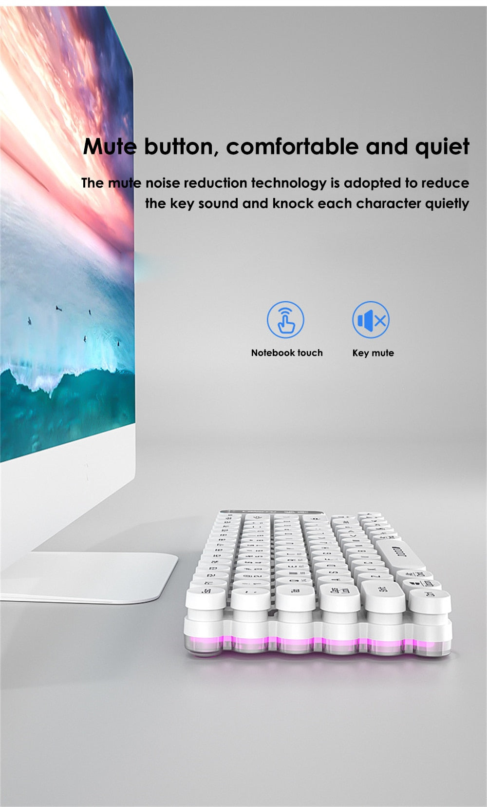 Kabellose Tastatur Bluetooth 2,4 GHz 80/102 Tasten