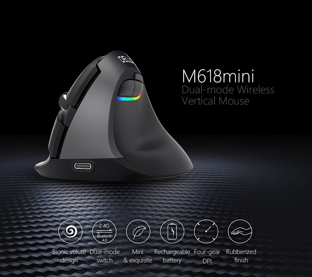 Wireless Mouse Ergonomic Rechargeable